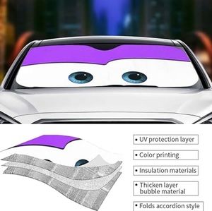 New Car Sun Shade Purple Eyes Cartoon